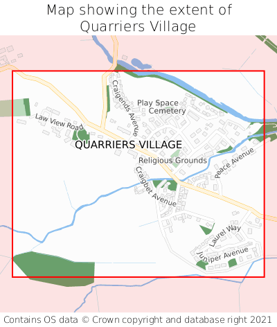 Map showing extent of Quarriers Village as bounding box