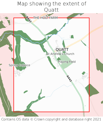 Map showing extent of Quatt as bounding box