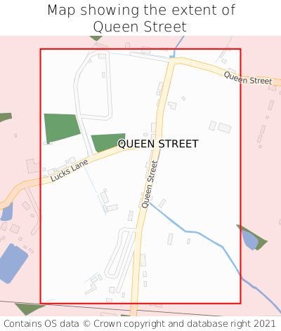 Map showing extent of Queen Street as bounding box
