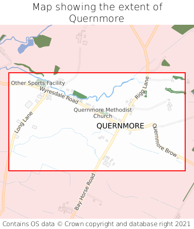 Map showing extent of Quernmore as bounding box