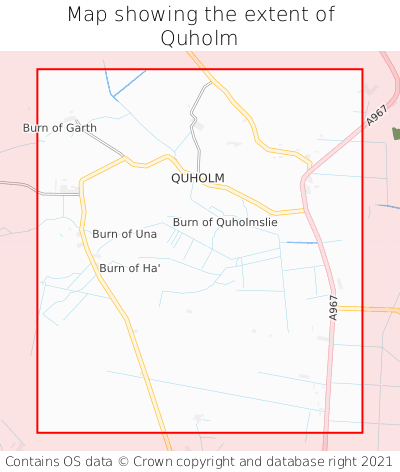 Map showing extent of Quholm as bounding box