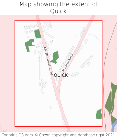 Map showing extent of Quick as bounding box