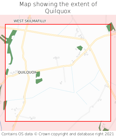 Map showing extent of Quilquox as bounding box