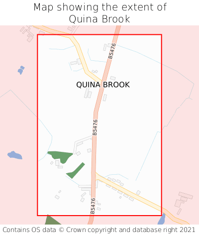 Map showing extent of Quina Brook as bounding box
