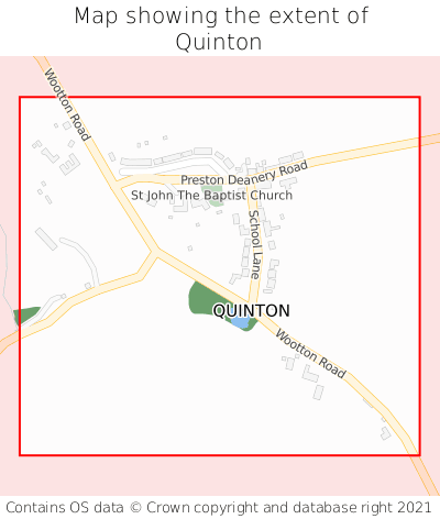 Map showing extent of Quinton as bounding box