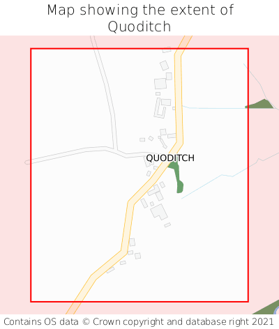 Map showing extent of Quoditch as bounding box