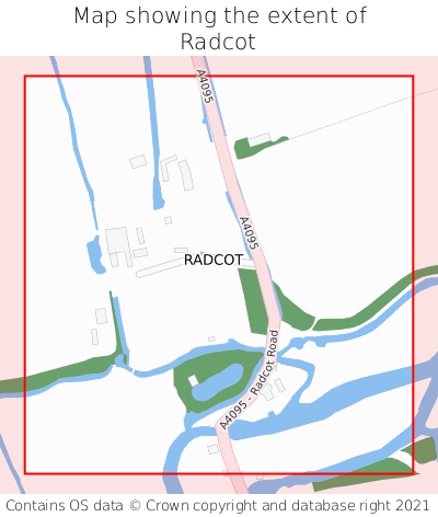 Map showing extent of Radcot as bounding box