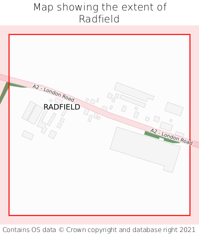 Map showing extent of Radfield as bounding box