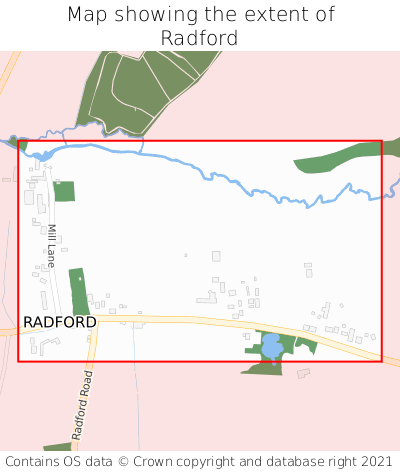 Map showing extent of Radford as bounding box