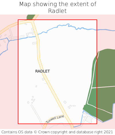 Map showing extent of Radlet as bounding box