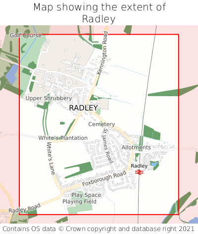 Map showing extent of Radley as bounding box