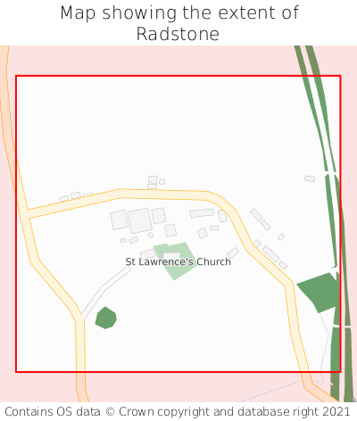Map showing extent of Radstone as bounding box