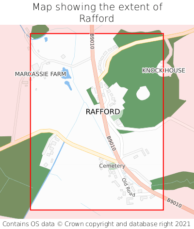 Map showing extent of Rafford as bounding box