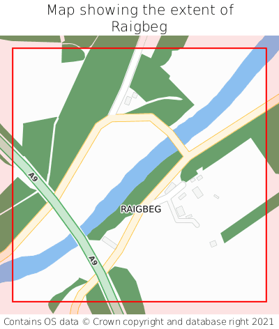 Map showing extent of Raigbeg as bounding box