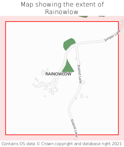 Map showing extent of Rainowlow as bounding box