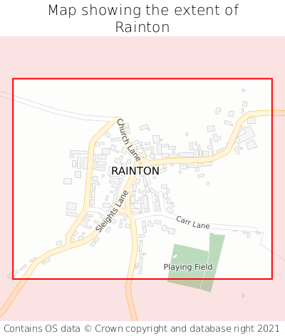 Map showing extent of Rainton as bounding box