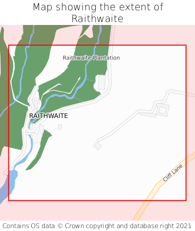 Map showing extent of Raithwaite as bounding box