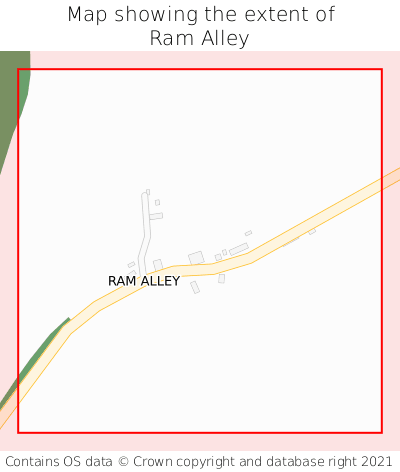 Map showing extent of Ram Alley as bounding box