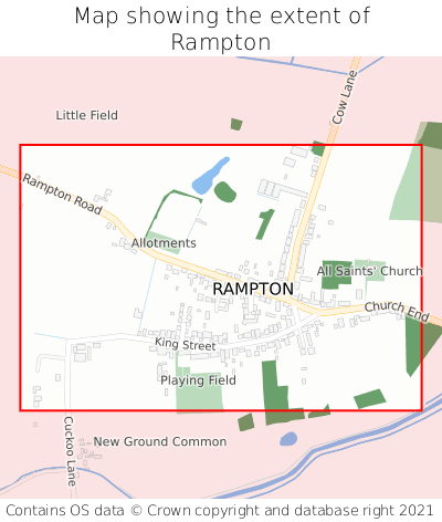 Map showing extent of Rampton as bounding box