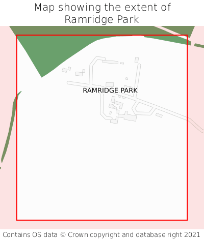Map showing extent of Ramridge Park as bounding box