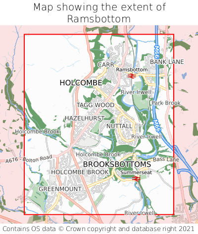 Map showing extent of Ramsbottom as bounding box