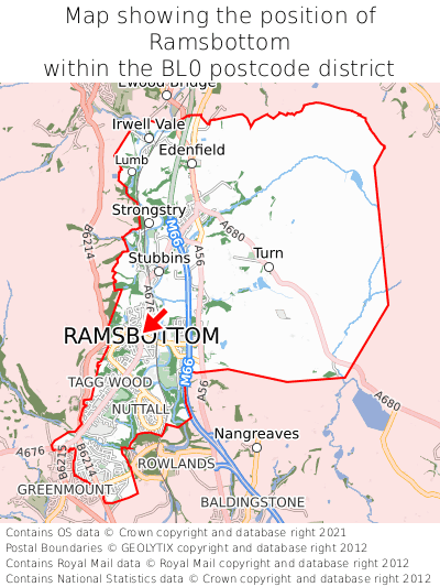 Map showing location of Ramsbottom within BL0