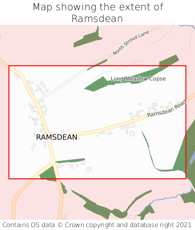 Map showing extent of Ramsdean as bounding box