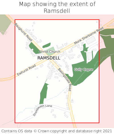Map showing extent of Ramsdell as bounding box
