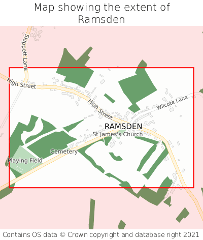 Map showing extent of Ramsden as bounding box
