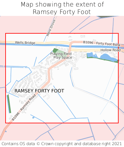 Map showing extent of Ramsey Forty Foot as bounding box