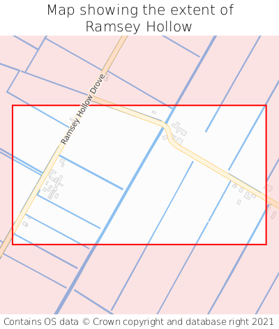Map showing extent of Ramsey Hollow as bounding box