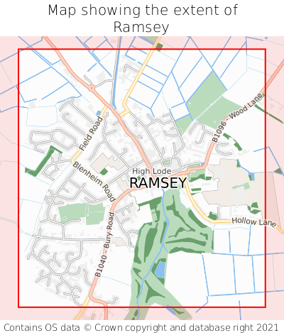 Map showing extent of Ramsey as bounding box