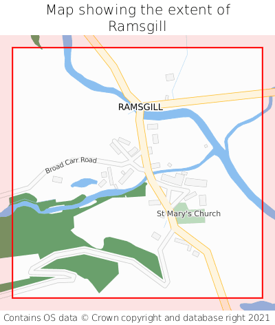Map showing extent of Ramsgill as bounding box