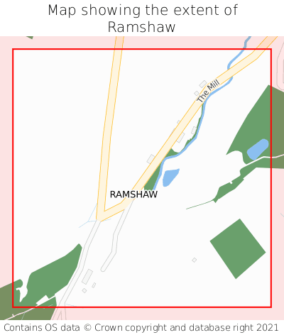 Map showing extent of Ramshaw as bounding box