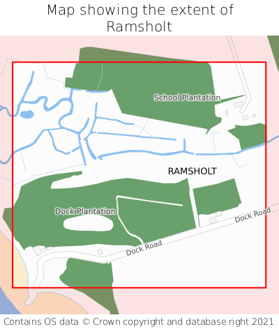 Map showing extent of Ramsholt as bounding box