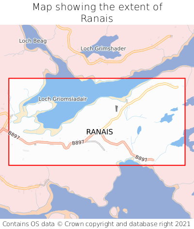 Map showing extent of Ranais as bounding box
