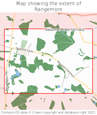 Map showing extent of Rangemore as bounding box