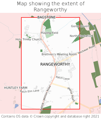Map showing extent of Rangeworthy as bounding box