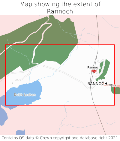 Map showing extent of Rannoch as bounding box