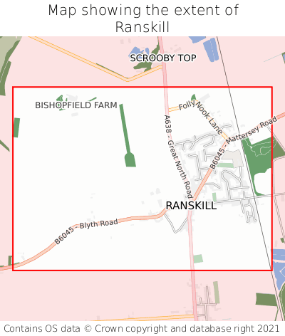 Map showing extent of Ranskill as bounding box