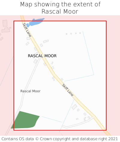 Map showing extent of Rascal Moor as bounding box