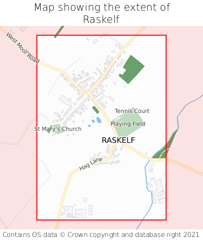 Map showing extent of Raskelf as bounding box