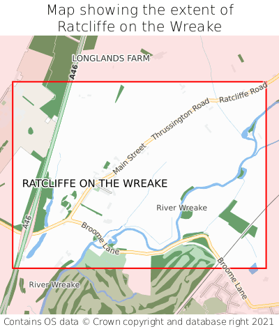 Map showing extent of Ratcliffe on the Wreake as bounding box