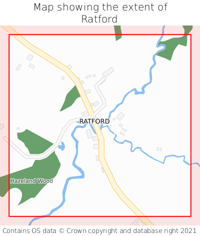Map showing extent of Ratford as bounding box