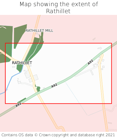 Map showing extent of Rathillet as bounding box