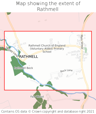 Map showing extent of Rathmell as bounding box