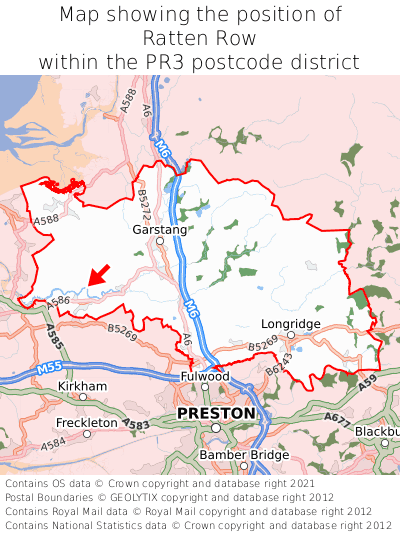 Map showing location of Ratten Row within PR3