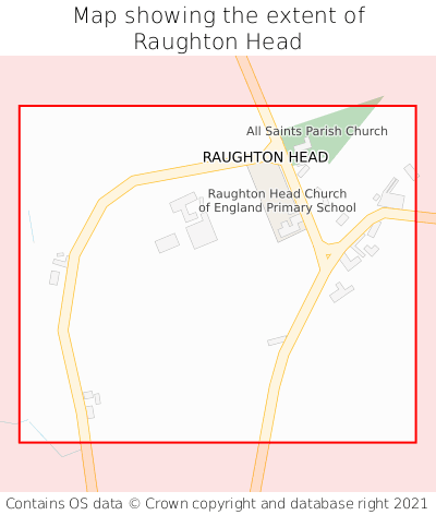 Map showing extent of Raughton Head as bounding box