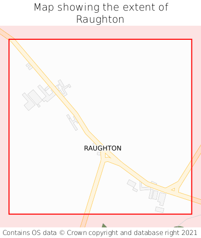 Map showing extent of Raughton as bounding box