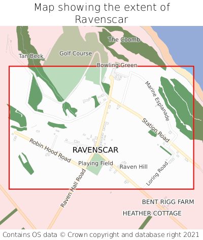 Map showing extent of Ravenscar as bounding box